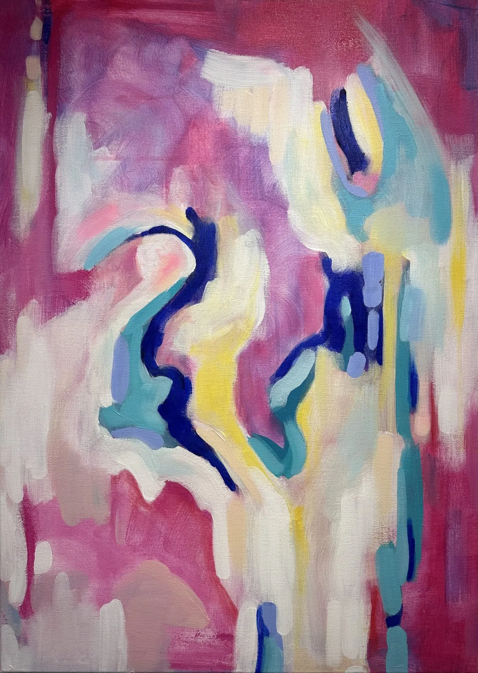 „Wuchern“ von Anna Collet, Acryl auf Leinwand, 50×70 cm, 2022