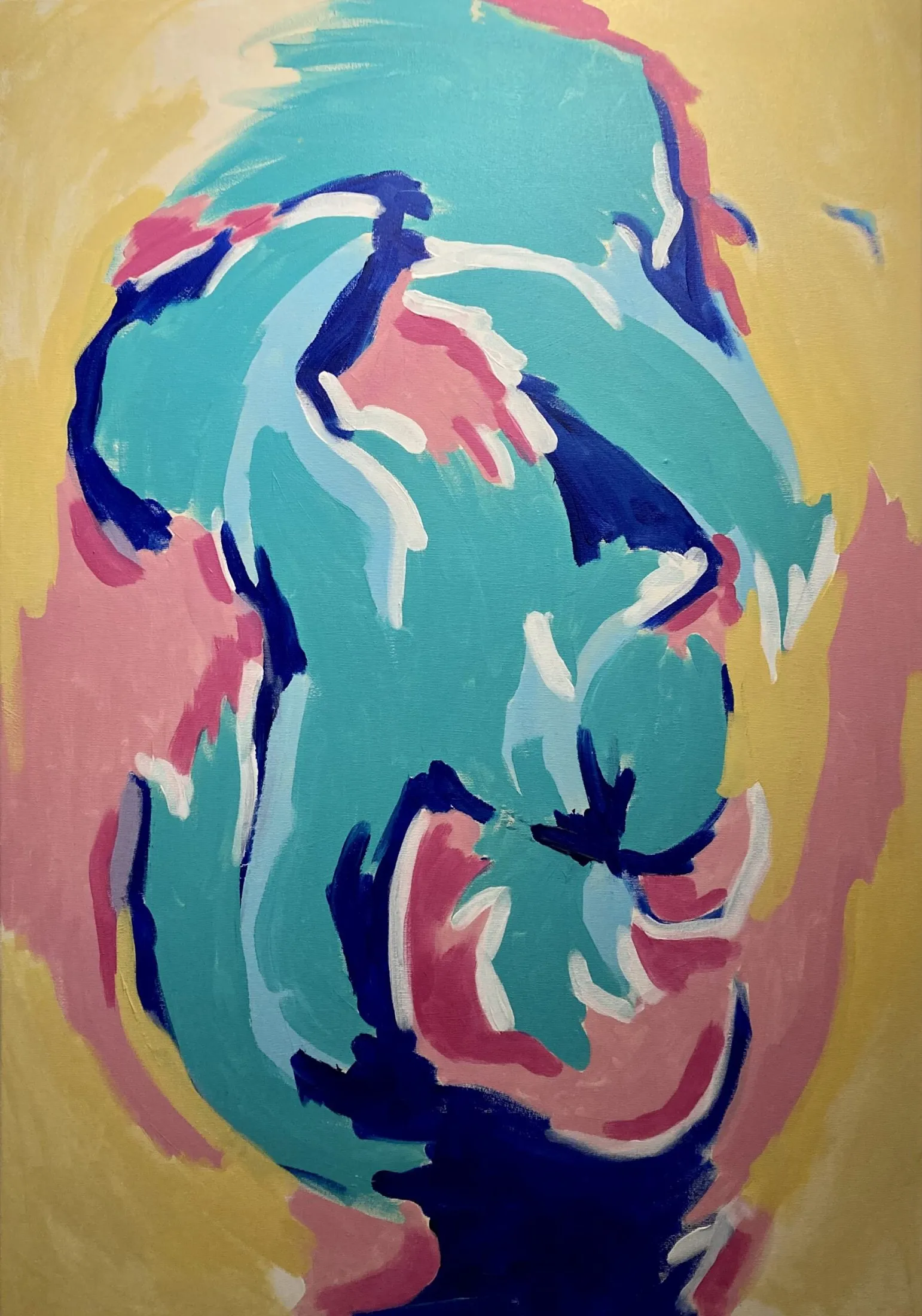 „Aufbäumen“ von Anna Collet, Acryl auf Leinwand, 100×70 cm, 2023