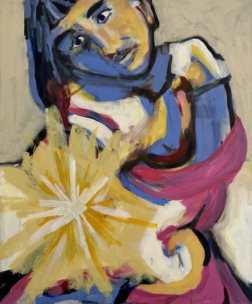 „Explodieren“ von Anna Collet, Acryl auf Leinwand, 50×60 cm, 2023