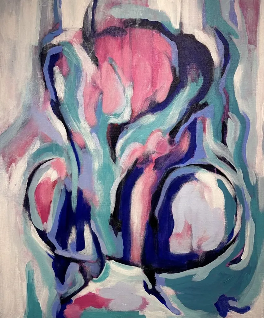 „Flickern und Flirren“ von Anna Collet, Acryl auf Leinwand, 50×60 cm, 2022