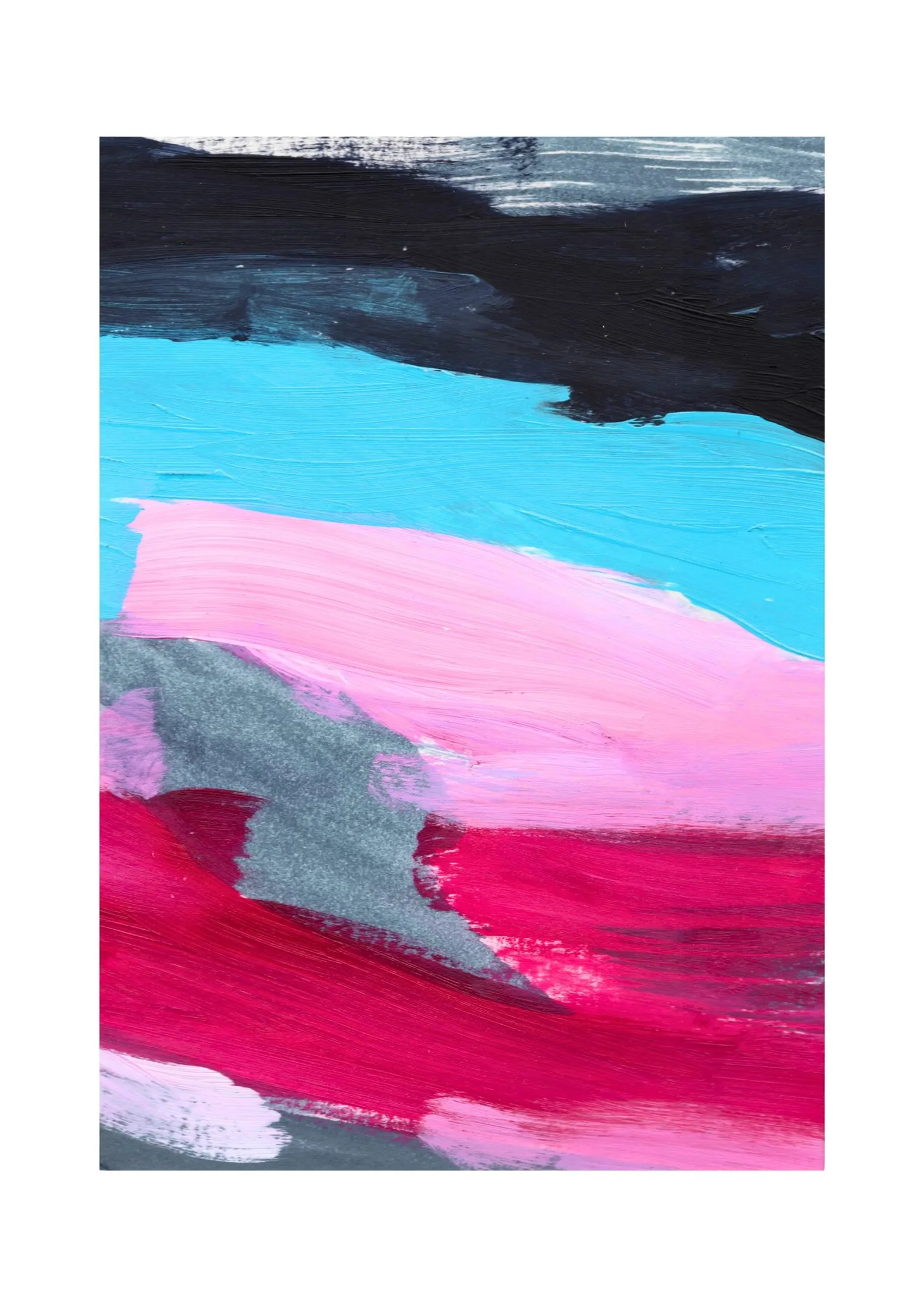 „Faltlandschaft 9“ von Anna Collet, Acryl und Tinte auf Papier, 12×17 cm