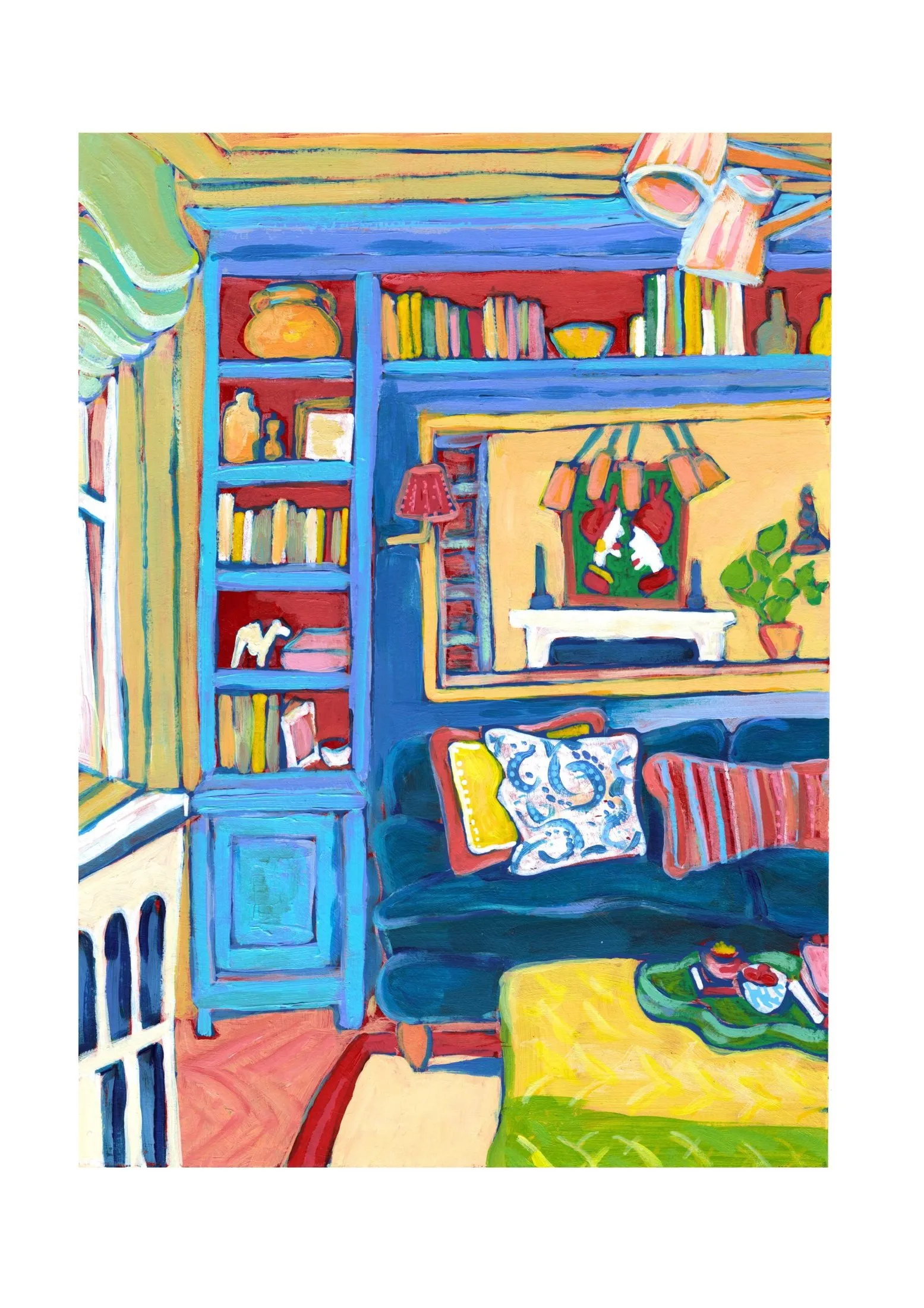 „Raum 153“ von Anna Collet, Acryl auf Papier, 17×23,5 cm, 2024
