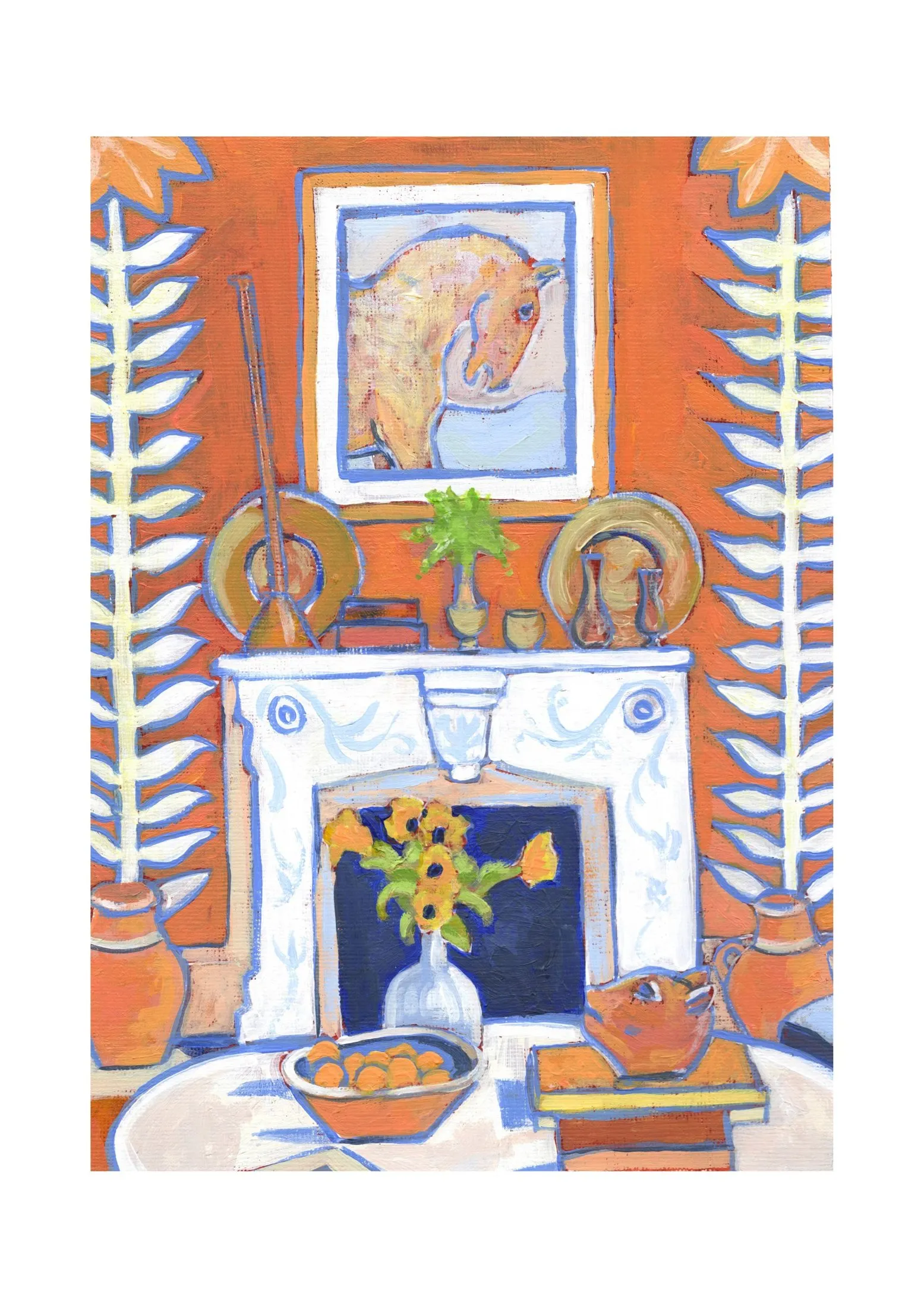 „Raum 149“ von Anna Collet, Acryl auf Papier, 17×23,5 cm, 2024