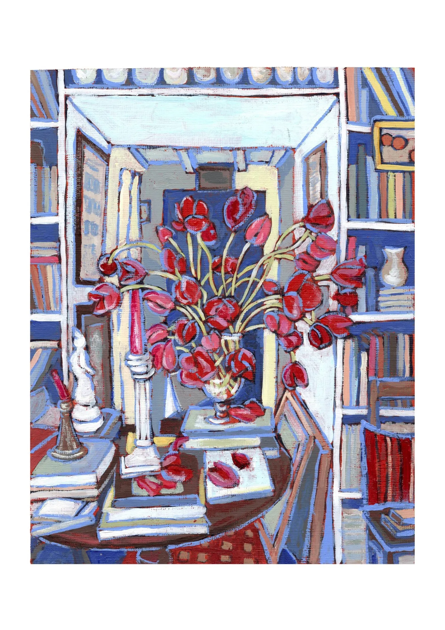 „Raum 132“ von Anna Collet, Acryl auf Papier, 17×22 cm, 2024