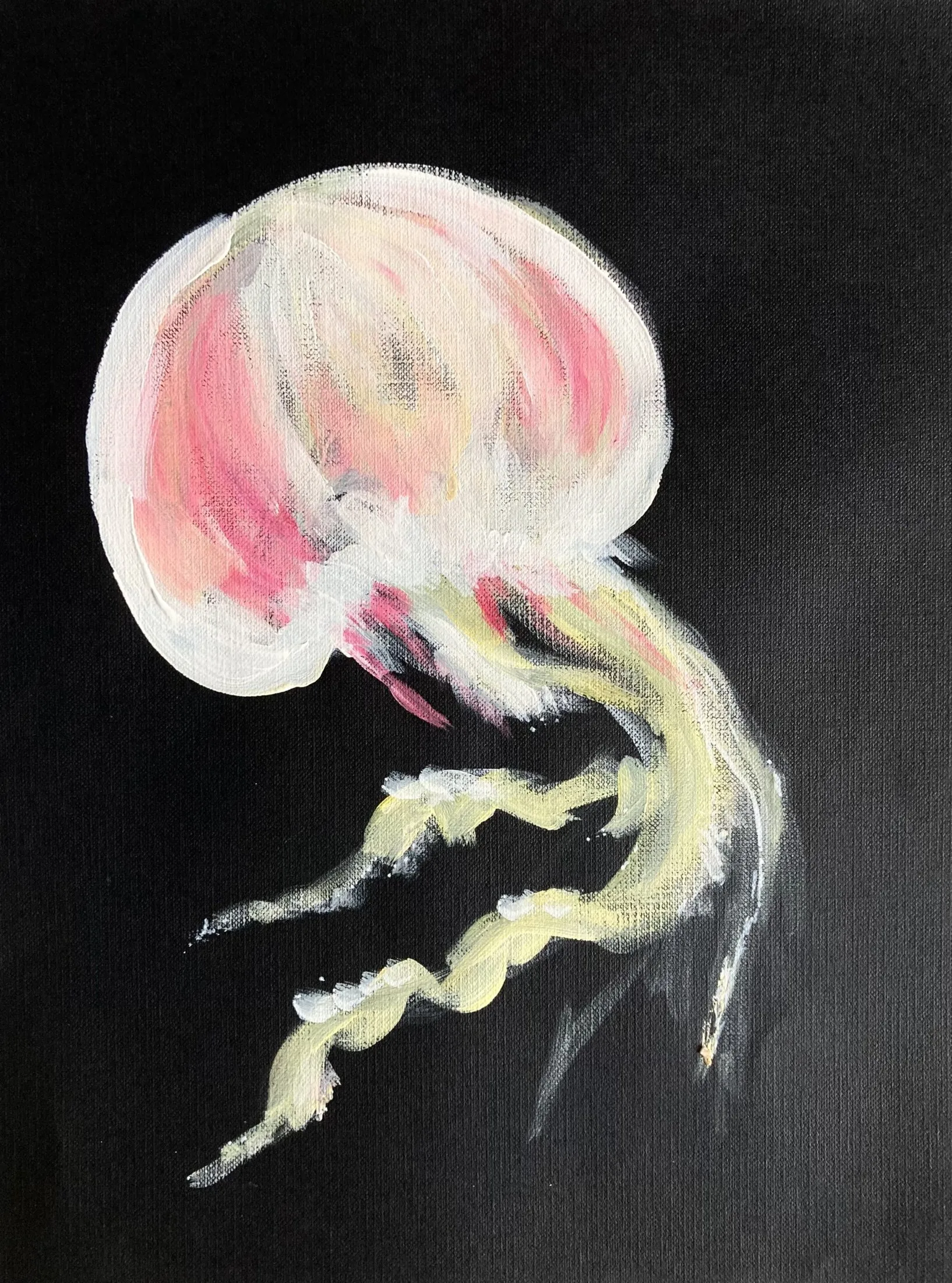 „Medusen“ von Anna Collet, Acryl auf Mixed-Media-Papier, A4, 2022