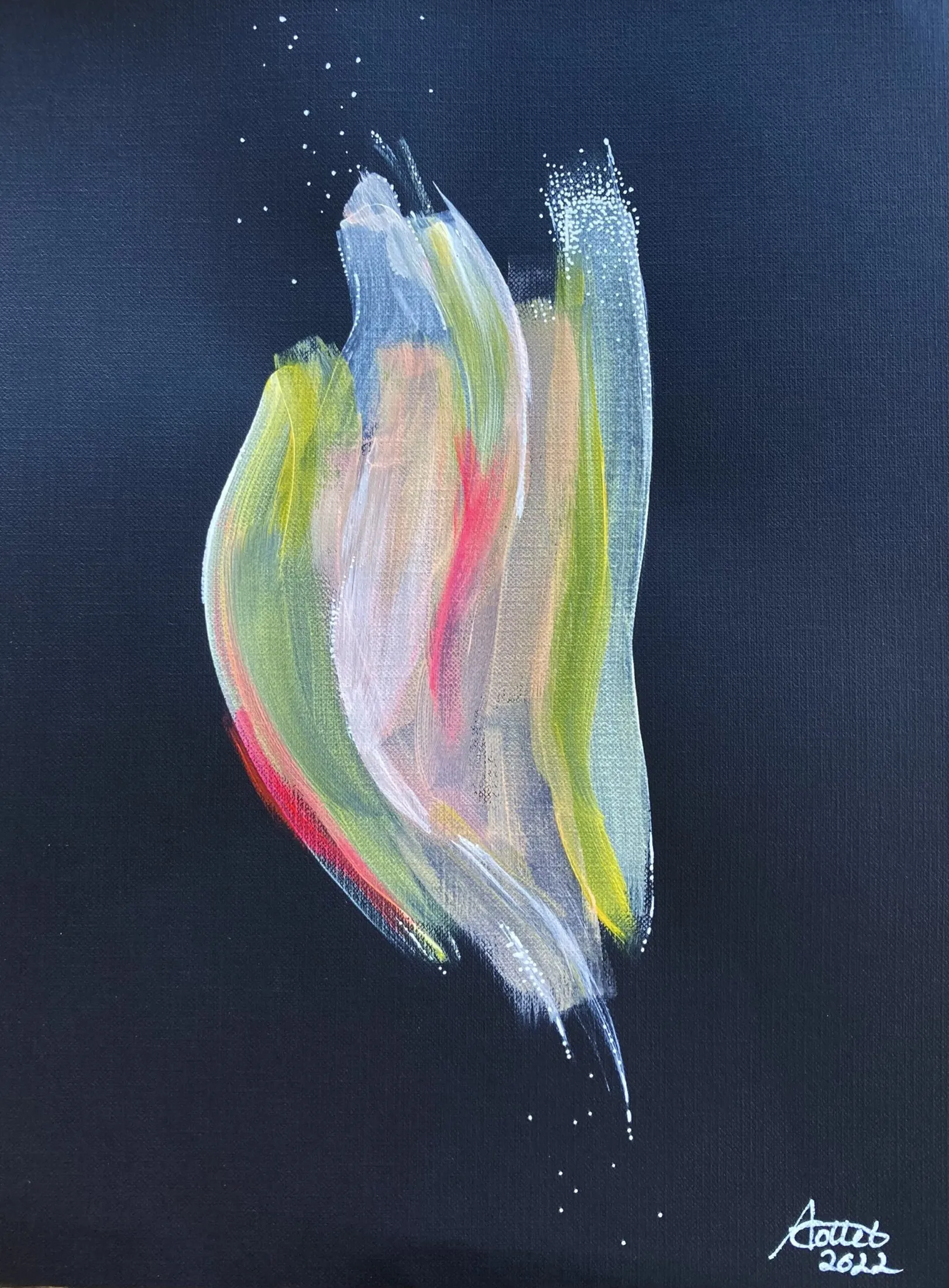 „Out of Sand“ von Anna Collet, Acryl auf Mixed-Media-Papier, A4, 2022