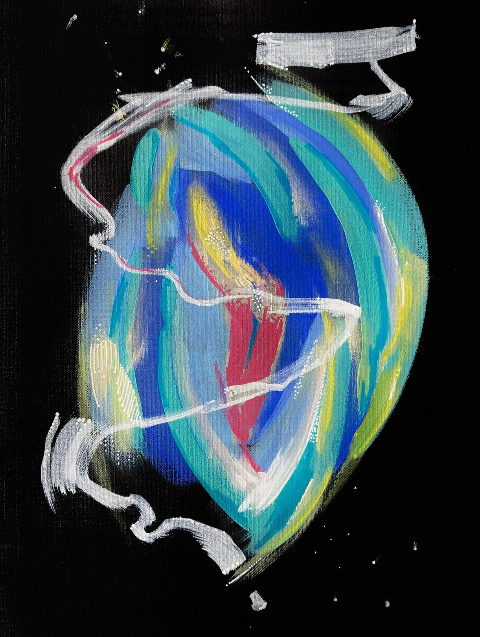 „underwater“ von Anna Collet, Acryl auf Mixed-Media-Papier, A4, 2023