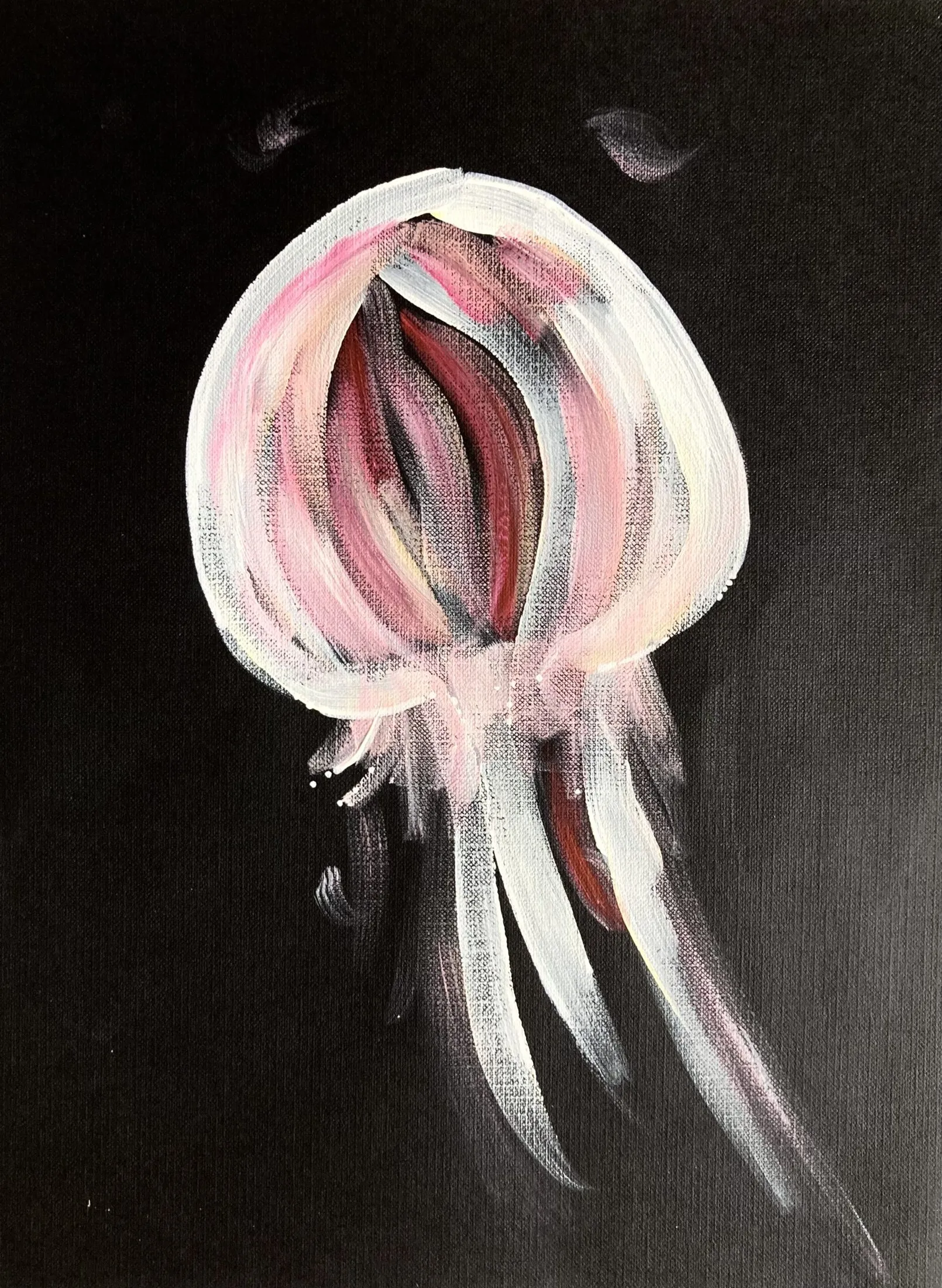 „Medusen“ von Anna Collet, Acryl auf Mixed-Media-Papier, A4, 2022