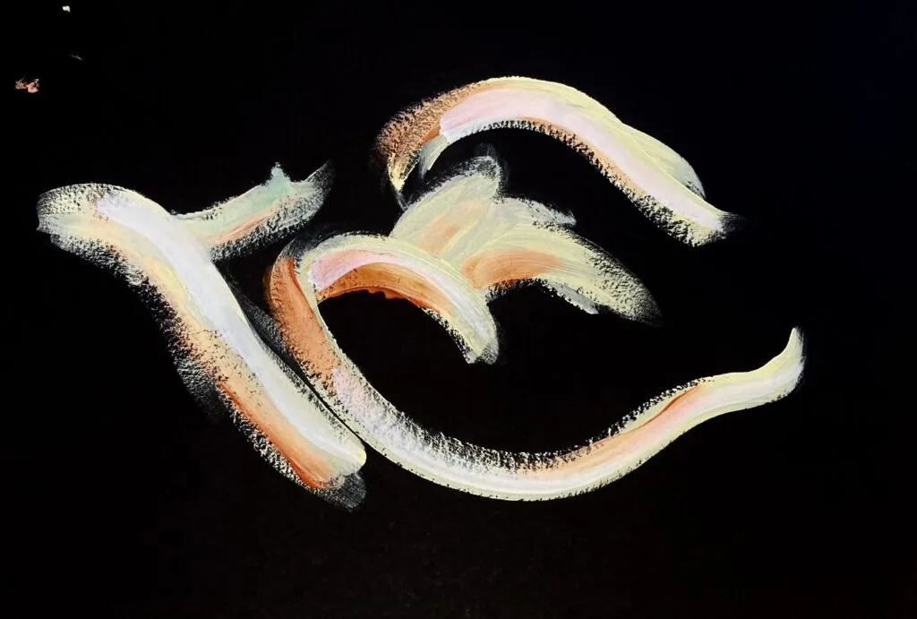 „Wabern“ von Anna Collet, Acryl auf Mixed-Media-Papier, A4, 2023
