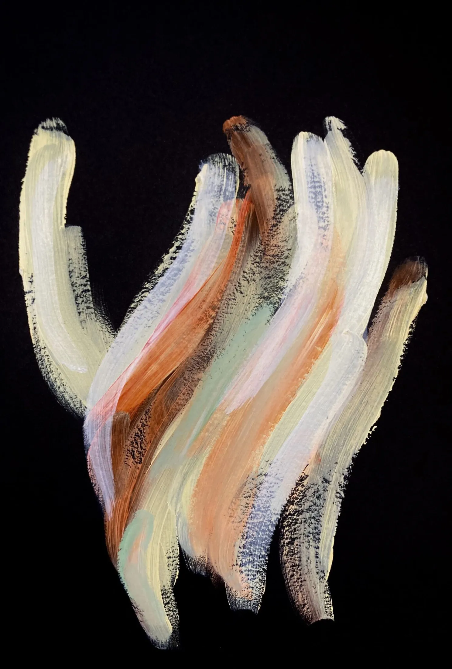 „Wabern“ von Anna Collet, Acryl auf Mixed-Media-Papier, A4, 2023