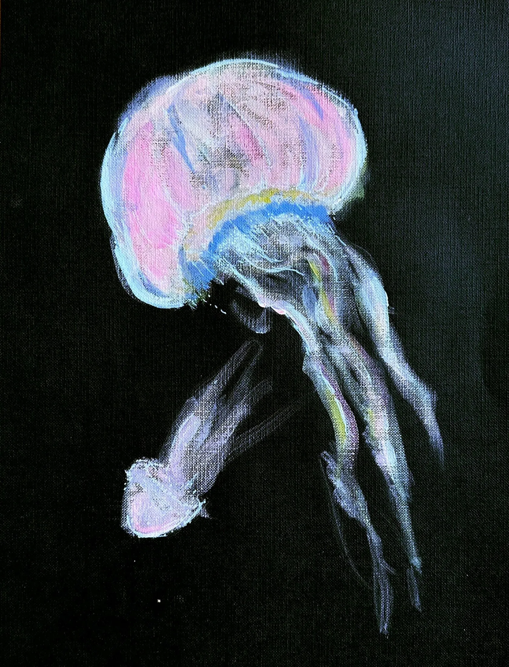 „Medusen“ von Anna Collet, Acryl auf Mixed-Media-Papier, A4, 2022