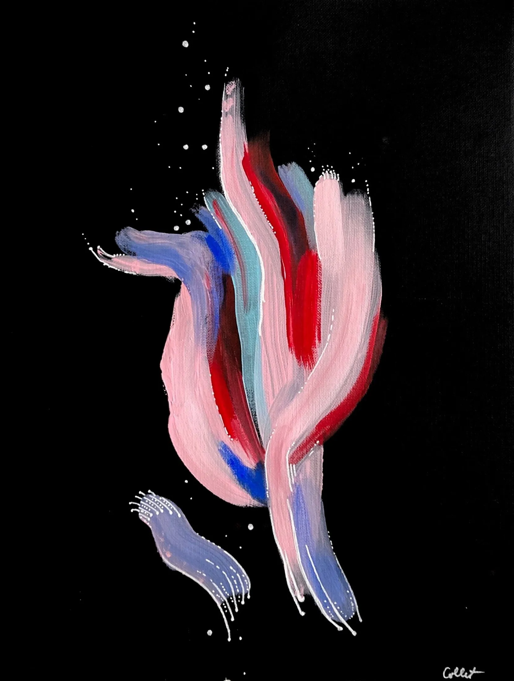 „Meine Dynamik“ von Anna Collet, Acryl auf Mixed-Media-Papier, A4, 2022